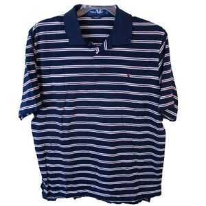Polo‎ Golf Ralph Lauren Blue Striped Short Sleeve Polo Shirt Men's Large
